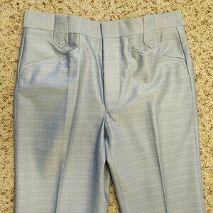 vintage western pants 31 men's 1970s Circle S blue poly NWT